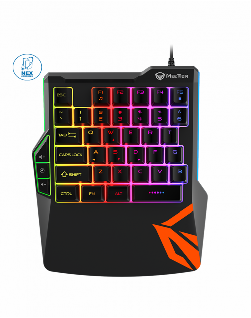 MEETION MT-KB015 One-Handed Wired RGB Gaming Keyboard 
